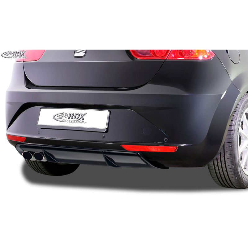 Achterskirt 'Diffusor'  Seat Leon 1P Facelift 2009-2012 excl. FR/Cupra (ABS zwart glanzend)