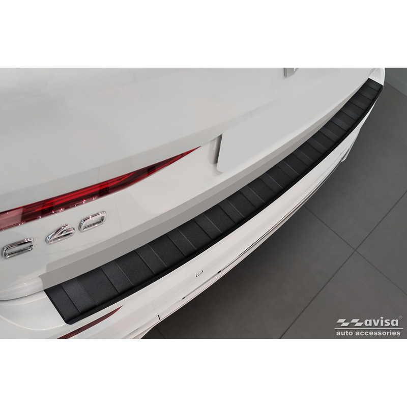 Matzwart RVS Achterbumperprotector  Volvo XC60 II 2017-2021 & FL 2021- incl. R-Design & Plug-in-Hybrid 'Ribs'