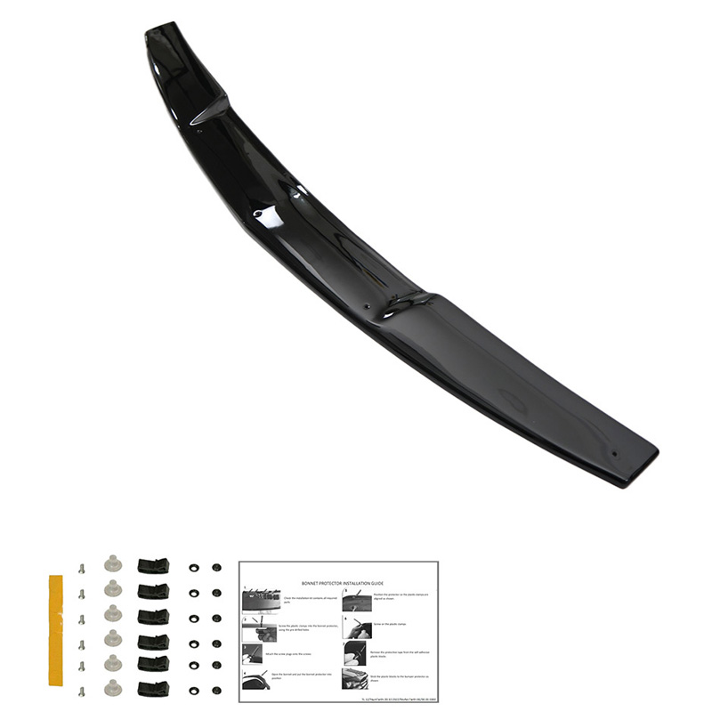Motorkapbeschermer (steenslagcover)  Mitsubishi L200 Triton 4 2007-2014 - Glanzend zwart