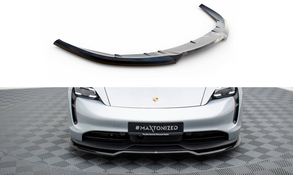 Voorspoiler Porsche Taycan 1 / 4 / 4S / GTS Glans Zwart