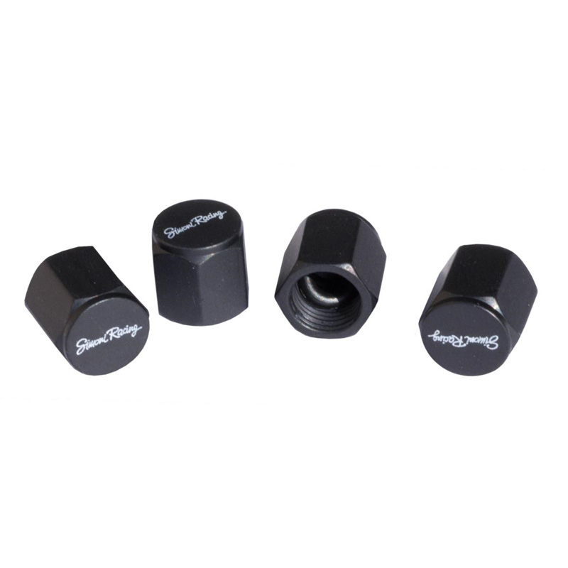 Simoni Racing Ventielkapjes Arcade - Zwart - 4 stuks