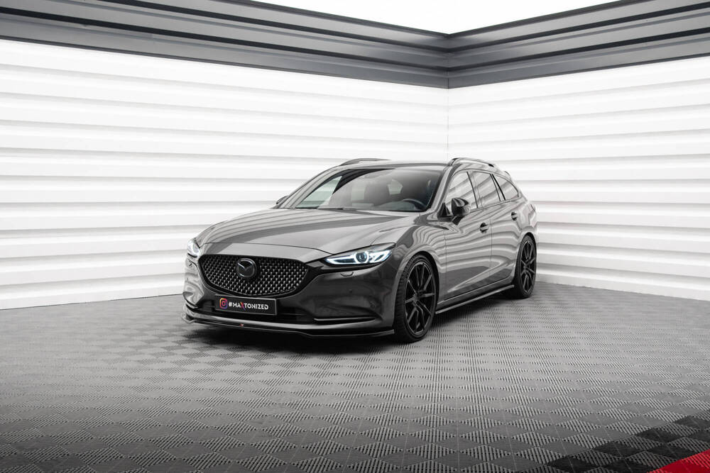 Voorspoiler V.3 Mazda 6 Mk3 FL Maxton Glans Zwart