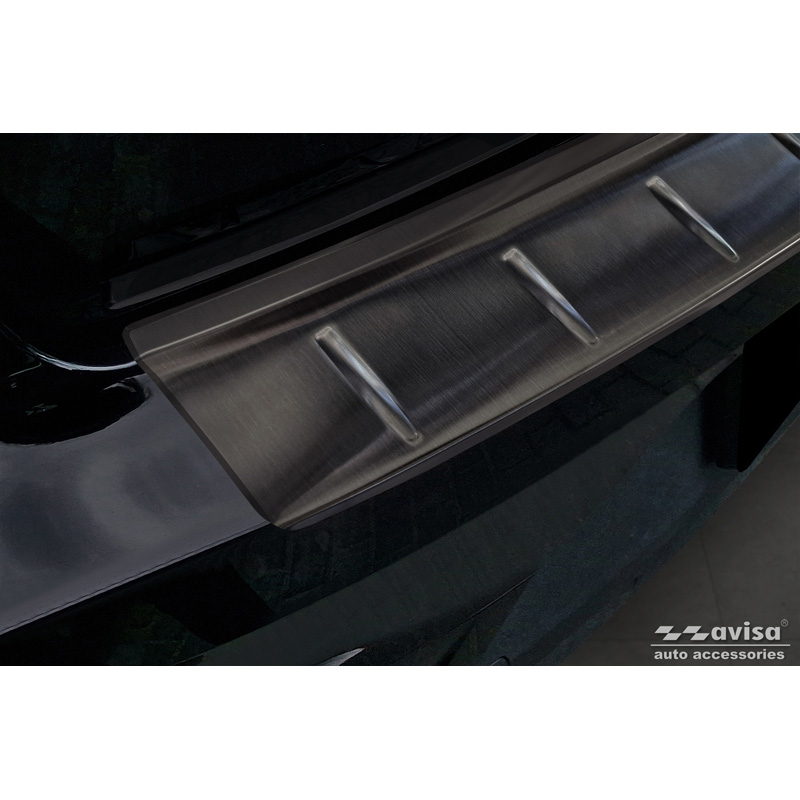 Zwart RVS Achterbumperprotector  Polestar 2 2019-2023 & Facelift 2023- 'Ribs'
