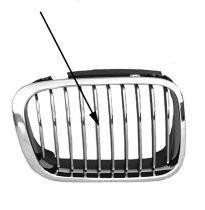 grille, chroom, zwart binnenwerk, links BMW 3 serie E46, 2001-20
