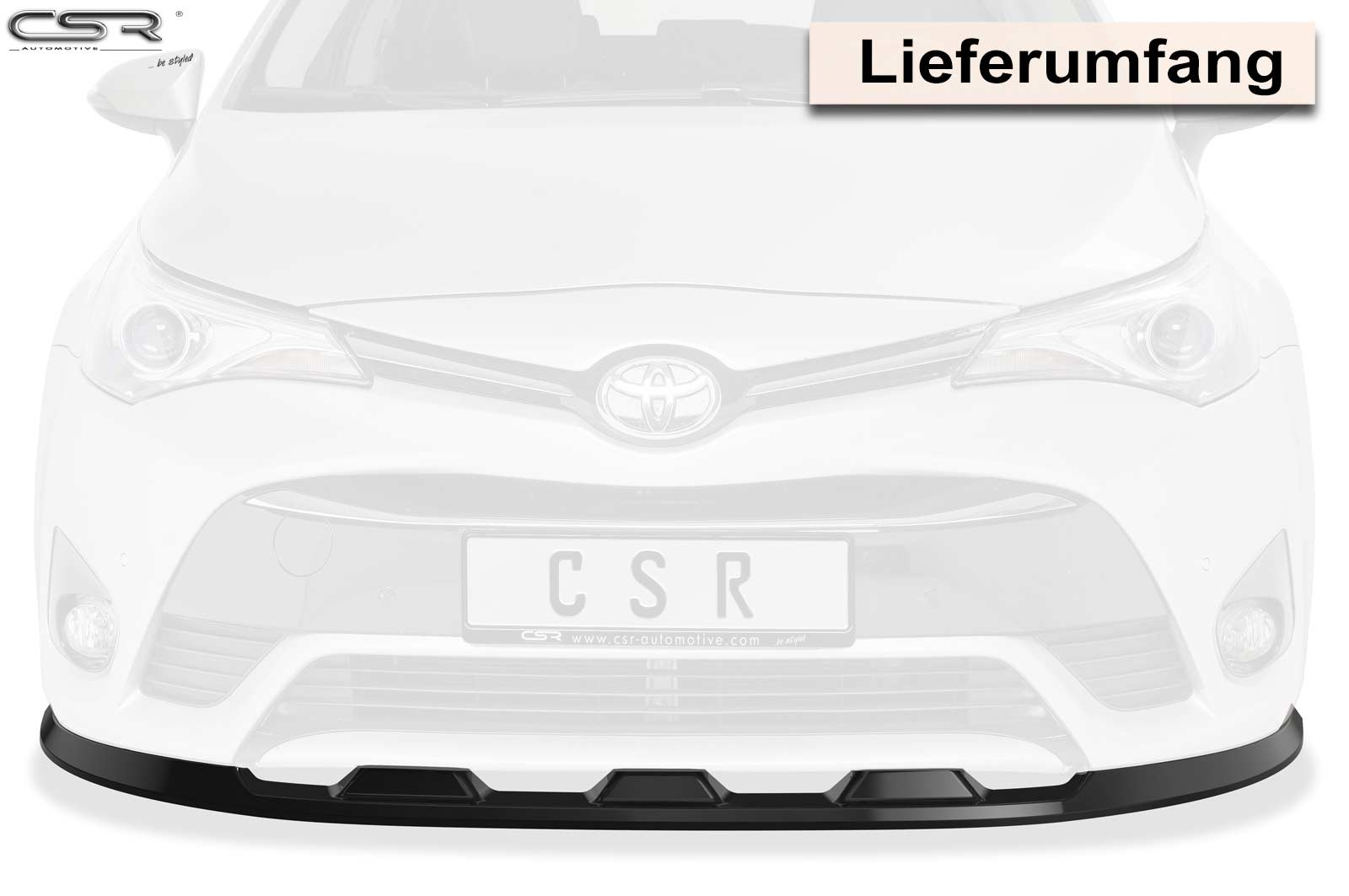 Voorspoiler Toyota Avensis (T27) glans zwart – 2015–2018