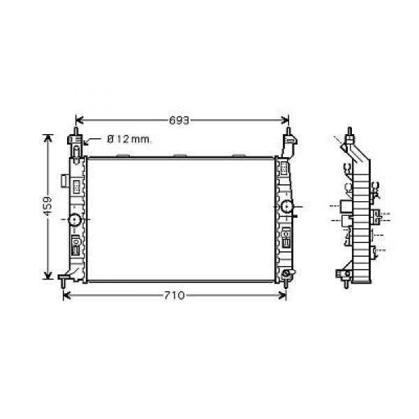 Radiator MERIVA 03-05 608x375 1.4/1.8l +/-AC