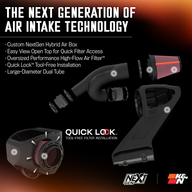 K&N NextGen Cold Air intake  Ford F150 & F150 Raptor 2.7L/3.5L V6 2021- (50-2617)