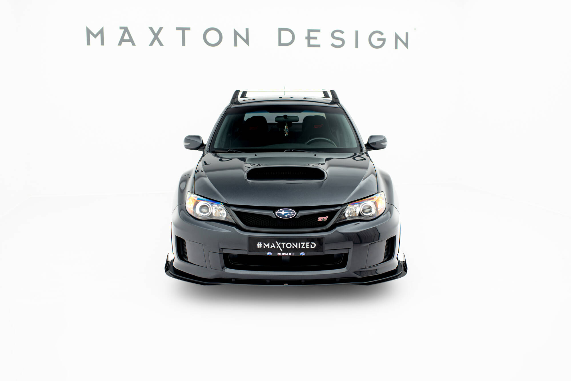 Street Pro Voorspoiler + Flaps Subaru Impreza WRX STI MK3 Facelift Maxton Glanzend zwart