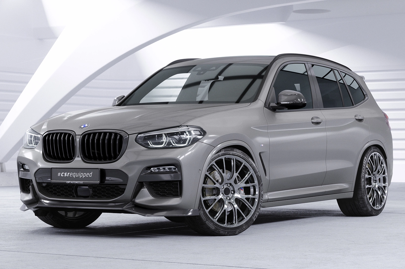 Voorspoiler BMW X3 G01 / X4 G02 M-Pakket 2017-2021 Glans Zwart CSR