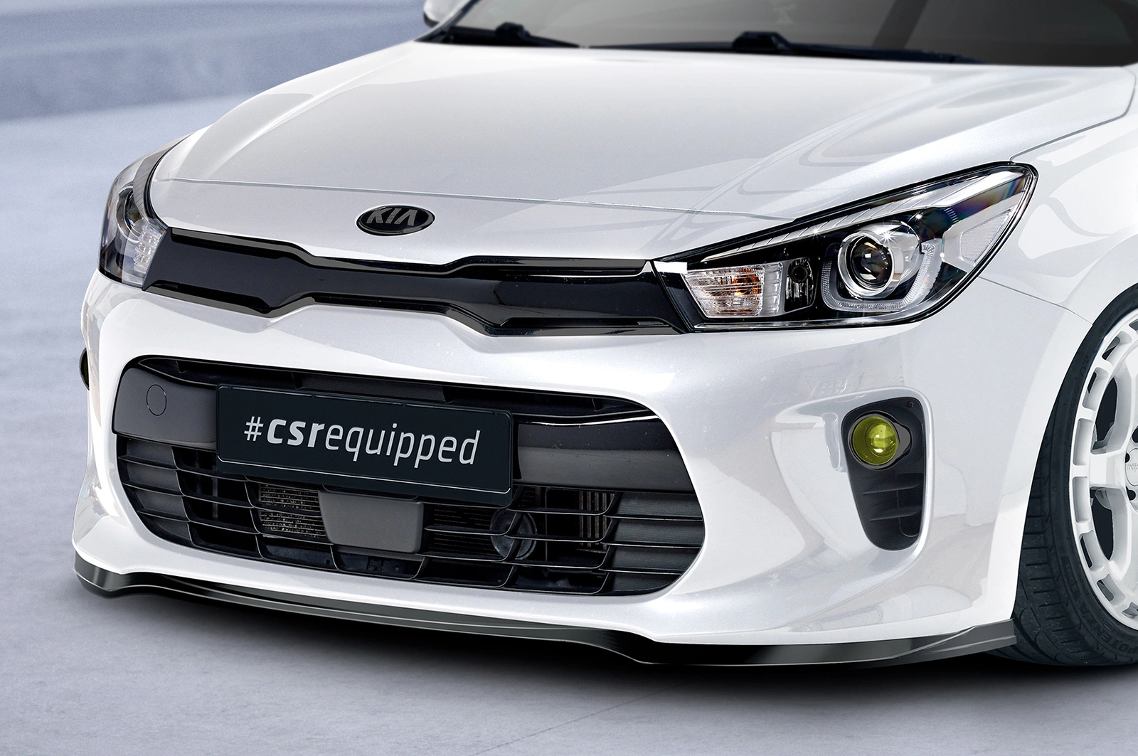 Voorspoiler Kia Rio 4 (YB) Glans Zwart van CSR Automotive (2017-2020, voor Facelift)