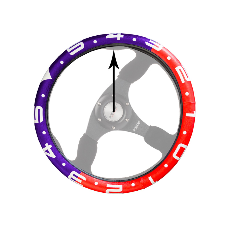 Simoni Racing Stuurwielhoes Clock - Rood/Wit/Blauw Eco-Leder - 37-39cm