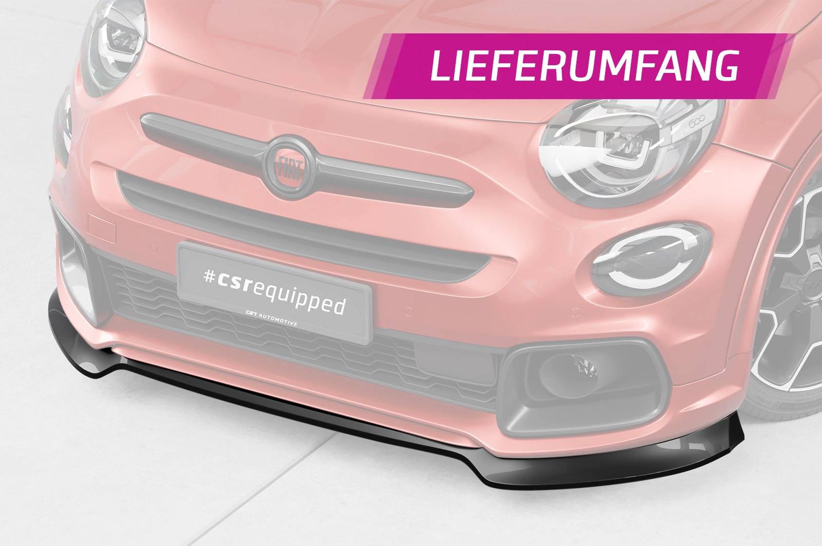 Voorspoiler Fiat 500X Sport glans zwart