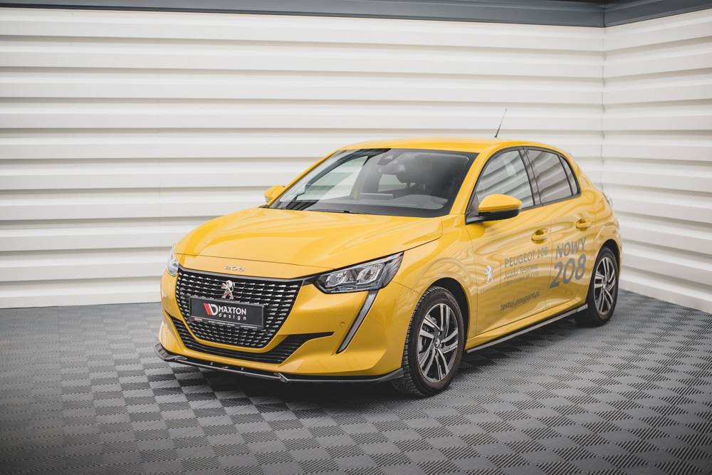 Voorspoiler V.2 Peugeot 208 Mk2 Maxton Glans Zwart