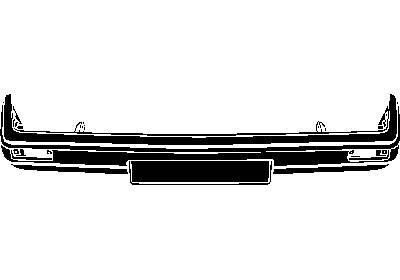 voorbumper, zwart, smal, met rode sierlijst VW Jetta, 1984-1992