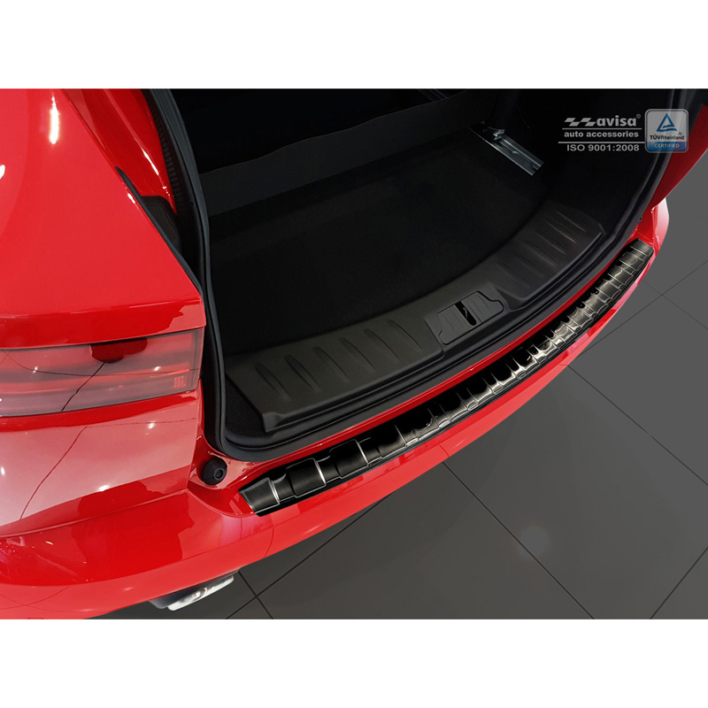 Zwart RVS Achterbumperprotector  Jaguar E-Pace 2017-2020 & FL 2020- 'Ribs'