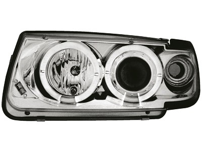 Faros VW Polo 6N Angel Eyes cromo