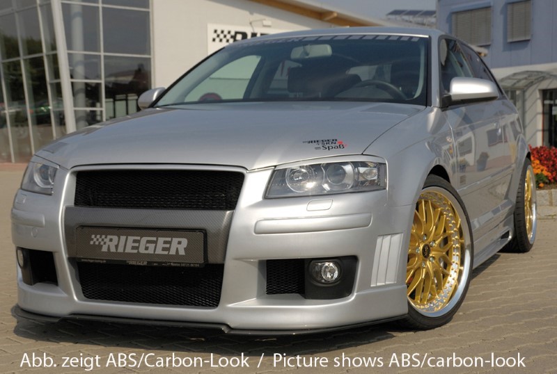 Spoilerzwaard voor voorspoiler Audi A3 8P ABS Rieger