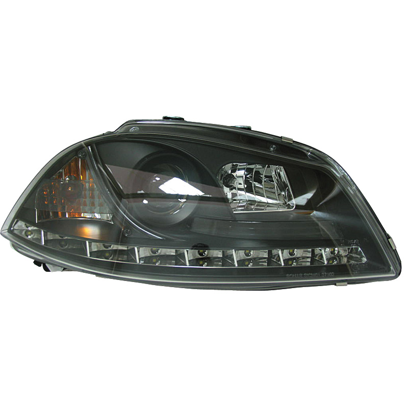 Set Koplampen in DRL-Look  Seat Ibiza/Cordoba 6L 2002-2008 - Zwart