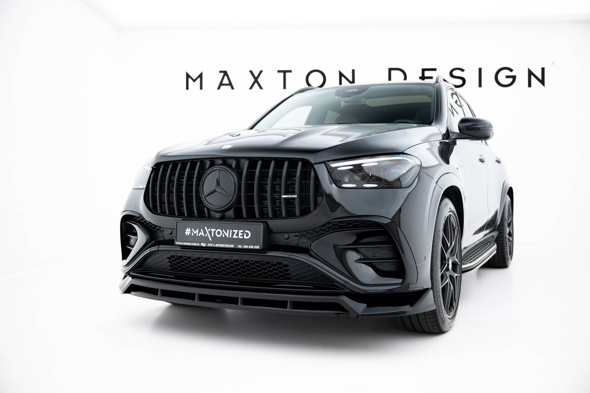 Voorspoiler Mercedes-AMG GLE 53 / AMG-Line SUV / Coupe W167 Facelift / C167 Facelift Maxton Glanzend zwart