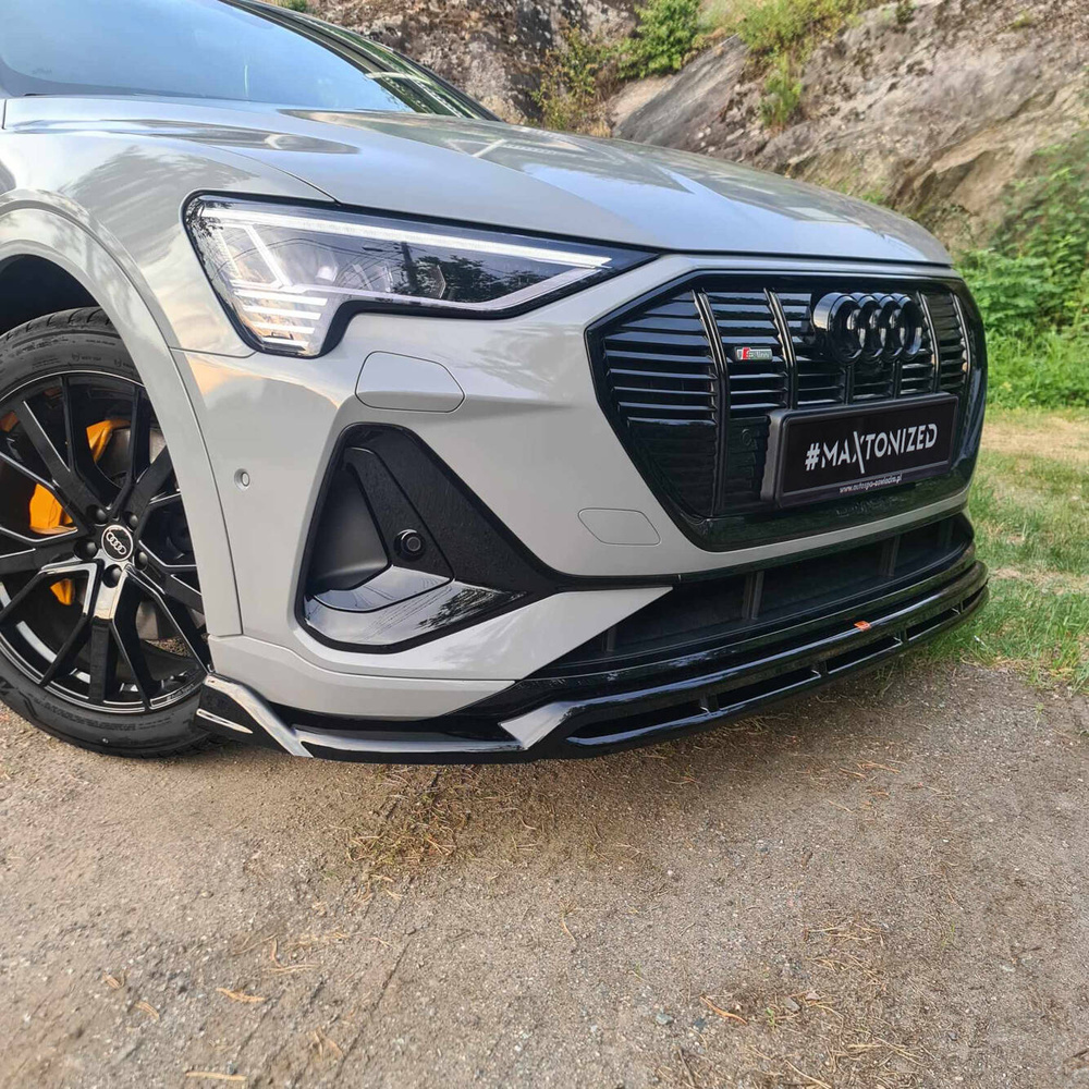 Voorspoiler Audi e-Tron S-Line Glans Zwart Maxton