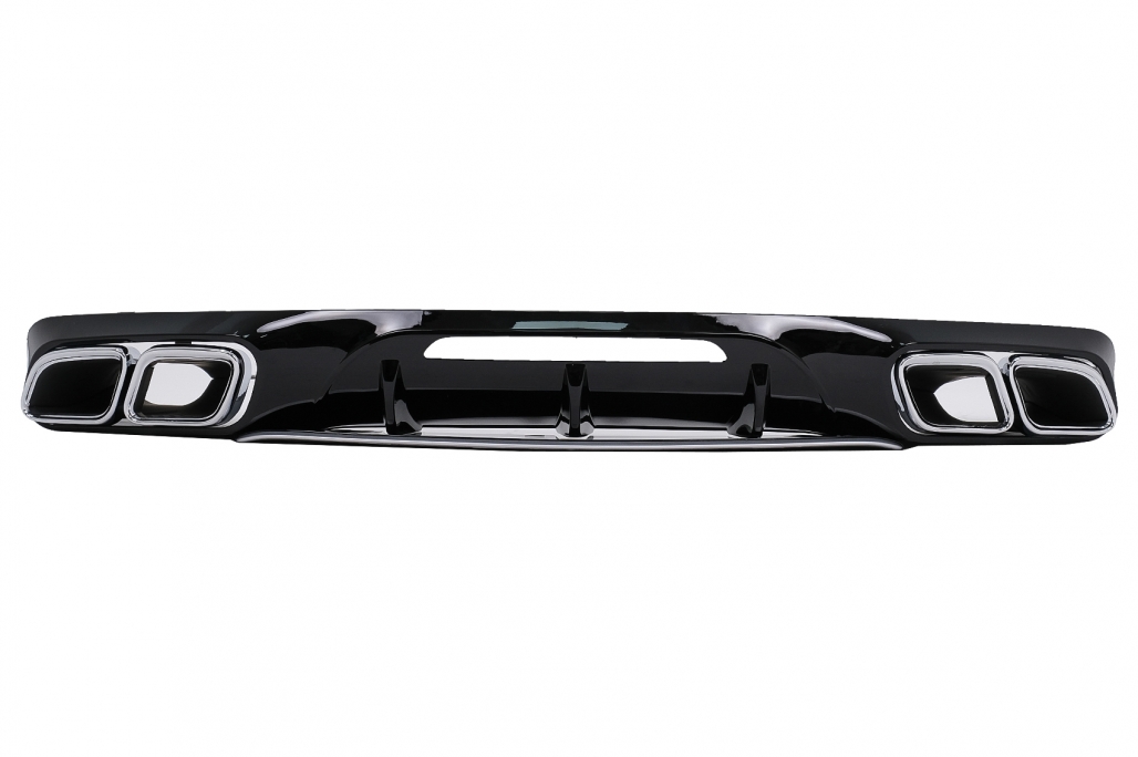 Diffuser AMG Look Mercedes CLS Sedan W218 Shooting Brake X218 AMG pakket (2011-2017) Glans Zwart