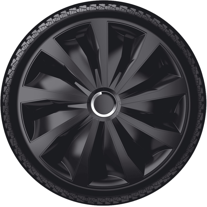 4-Delige Wieldoppenset Grip Pro 16-inch zwart