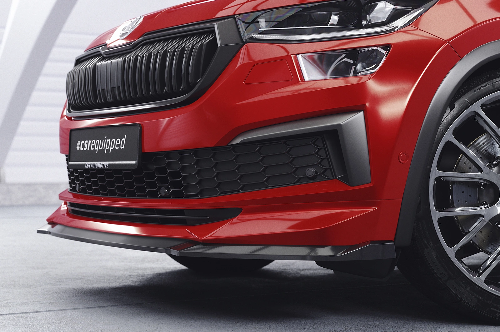 Voorspoiler Skoda Kodiaq (Facelift) 2021- Glans Zwart – CSR