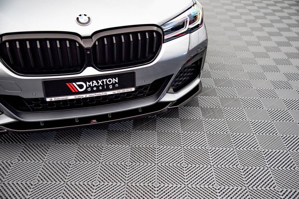 Voorspoiler V.2 BMW 5 Serie G30 M Pakket FL Maxton Glans Zwart