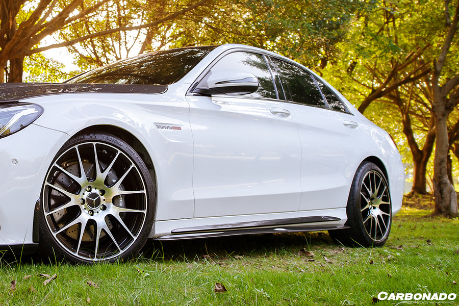 Mercedes Benz C-Class W205 Sedan PS Style Carbon Zijskirts 2015-2021
