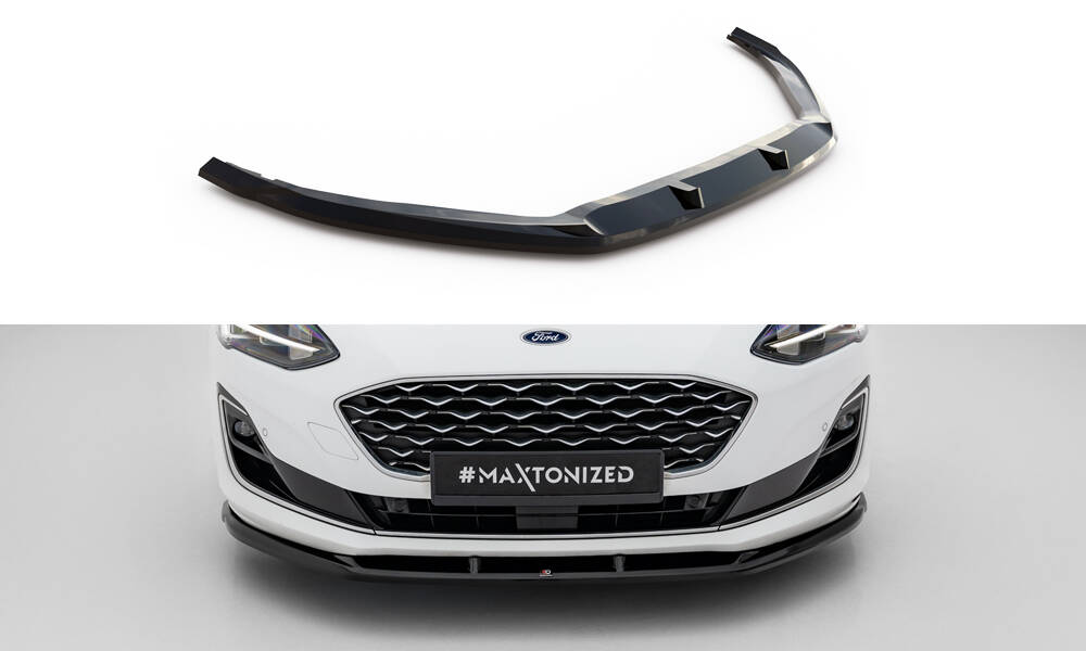 Voorspoiler V.1 Ford Focus Vignale MK4 Maxton Glanzend zwart