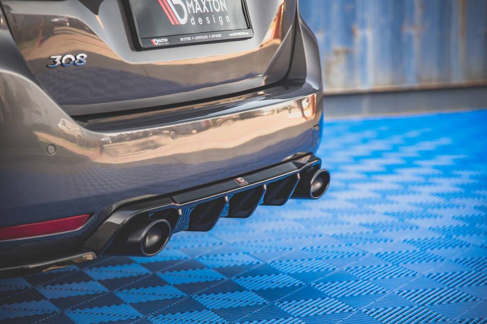 Diffuser met Zwarte Sierstukken Peugeot 308 SW Mk2 FL Maxton Glans Zwart