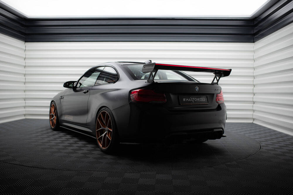 Carbon Spoiler Met Externe Brackets Uprights + Led BMW M2 F87