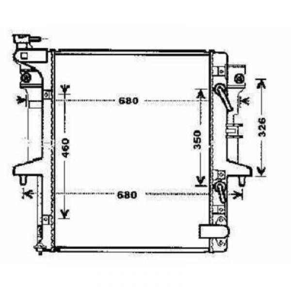 Radiator L200 05->> 525x635x27 2.5 DID AUTOMAAT +/-AC