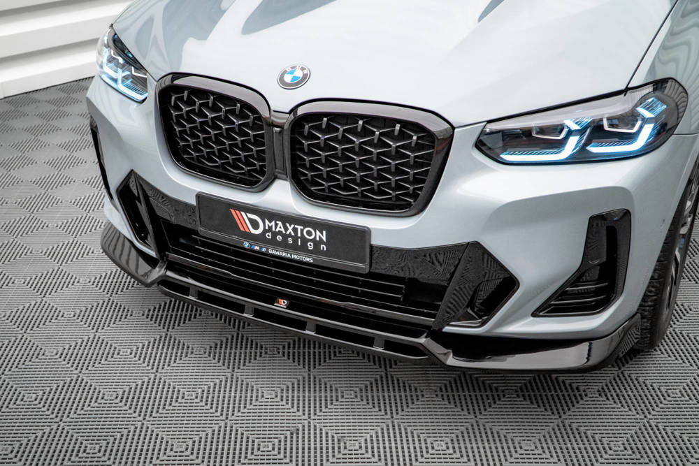 Voorspoiler V.1 BMW X4 M Pakket G02 Maxton Glans Zwart