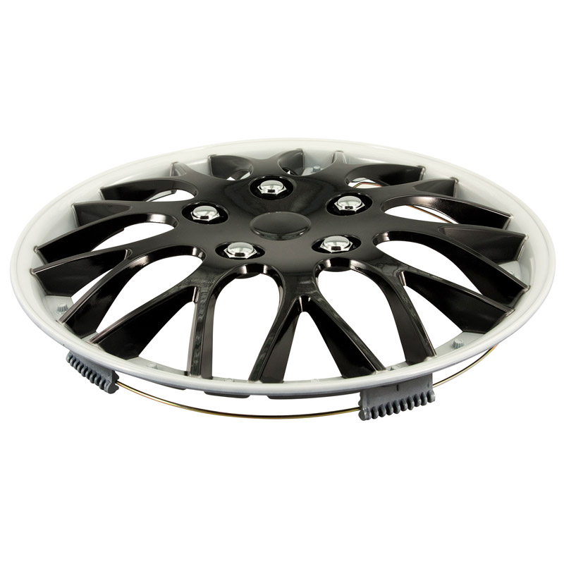 4-Delige Wieldoppenset Missouri 14-inch zwart/witte rand