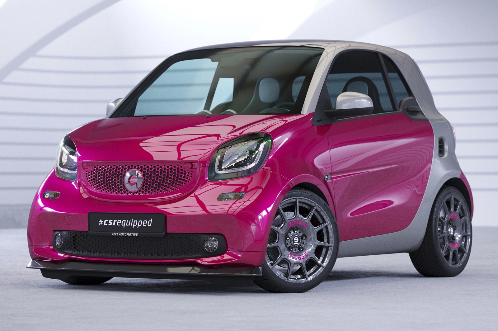 Voorspoiler Smart Fortwo 453 Glans Zwart (2014-) van CSR Automotive