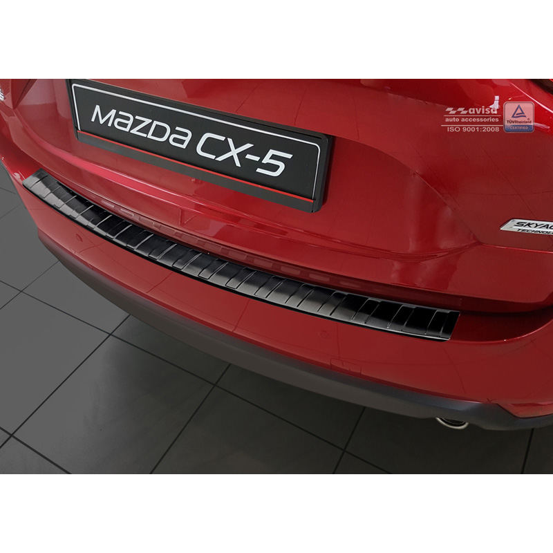 Zwart RVS Achterbumperprotector Mazda CX5 II 2017- 'Ribs'