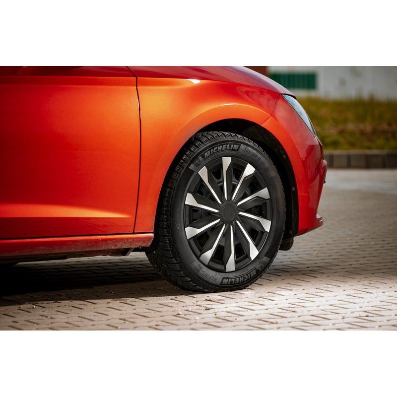 4-Delige Wieldoppenset Typhoon 14-inch alu/zwart