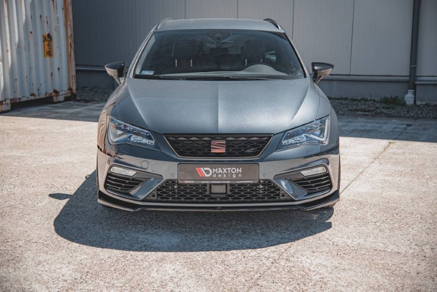 Voorspoiler Seat Leon FR 5F Maxton Design glans zwart V.7