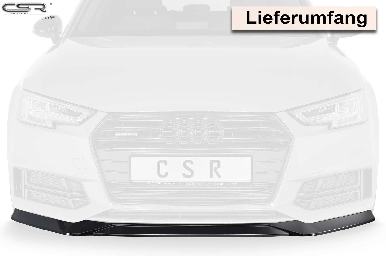 Voorspoiler Audi A4 B9 8W S-Line / S4 B9 8W Glans Zwart
