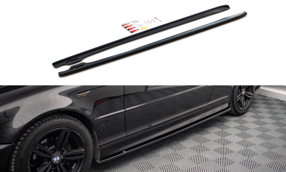 Zijskirts V.2 BMW 3 E46 MPACK COUPE Glanzend Zwart