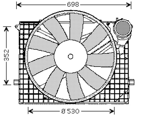 Radiator FAN W220 98-05 9 BLADEN W220/W215 -AC 9 FLUGEL