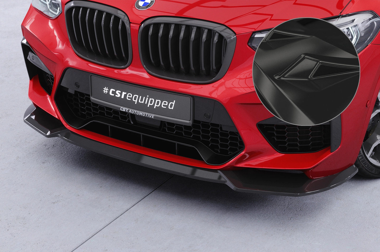 Voorspoiler BMW X3 M F97 / X4 M F98 Glans Zwart (2019-2021)