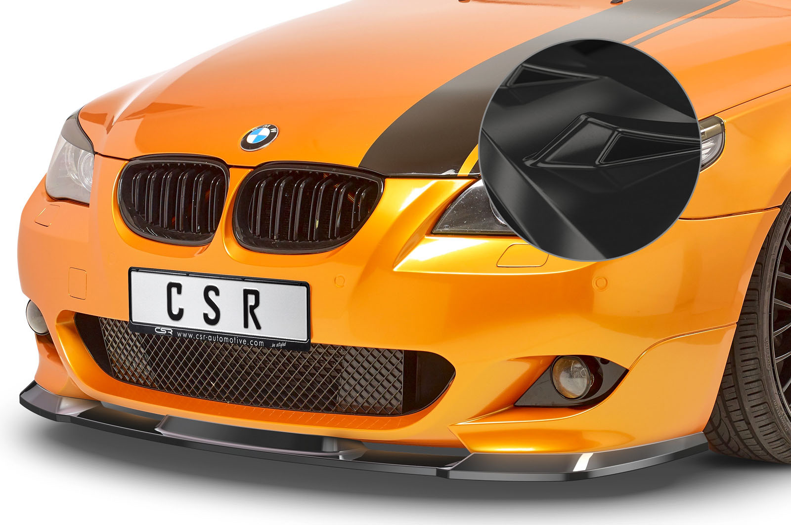 Voorspoiler BMW 5er E60/E61 M-Paket CSR glans zwart – 06/2003–05/2010