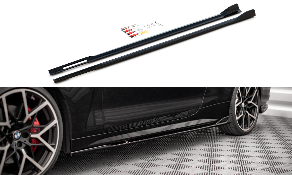 Zijskirts V.2 BMW 4-Serie G22 M-Pakket Maxton Glans Zwart