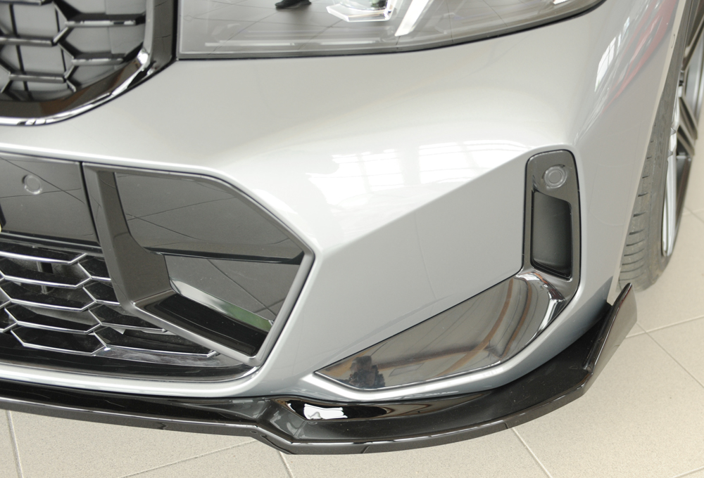 Voorspoiler BMW 3 Serie M Pakket G20 G21 FL Rieger Glans Zwart