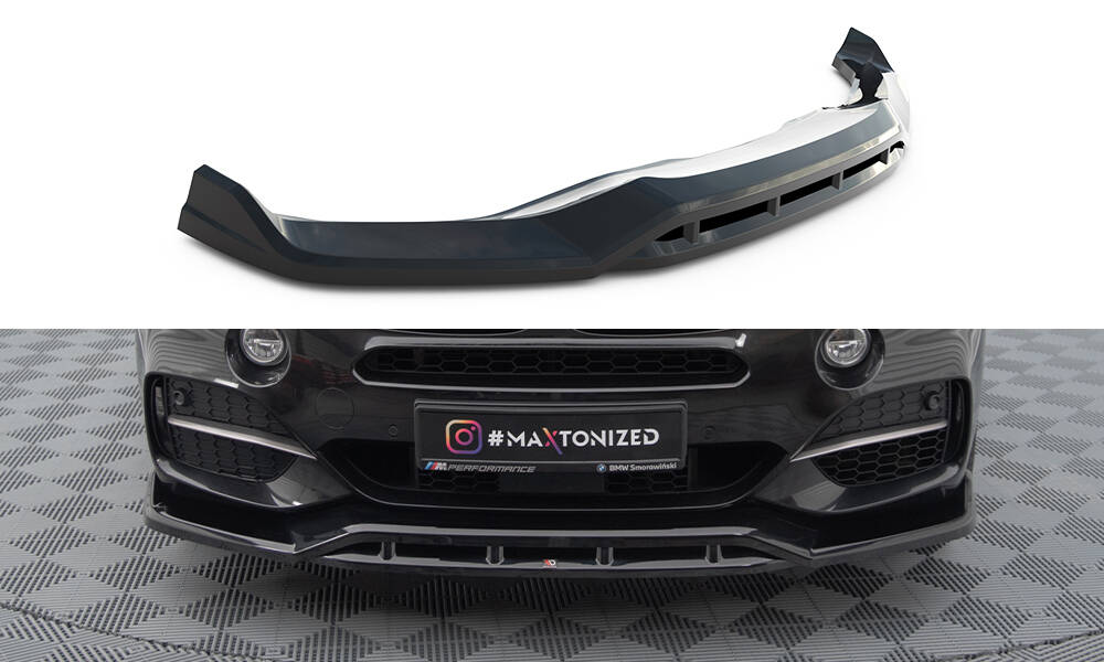 Voorspoiler V.3 BMW X5 F15 M Pakket Maxton Glans Zwart