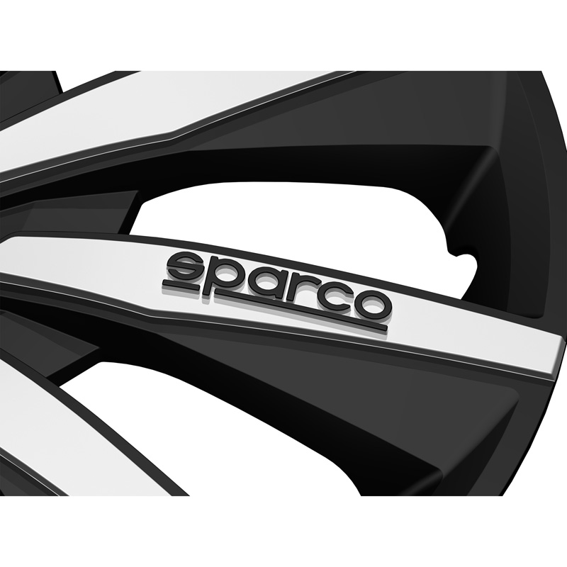Sparco Wieldoppen Milano - 14-inch - Zwart/Zilver - Set van 4 stuks