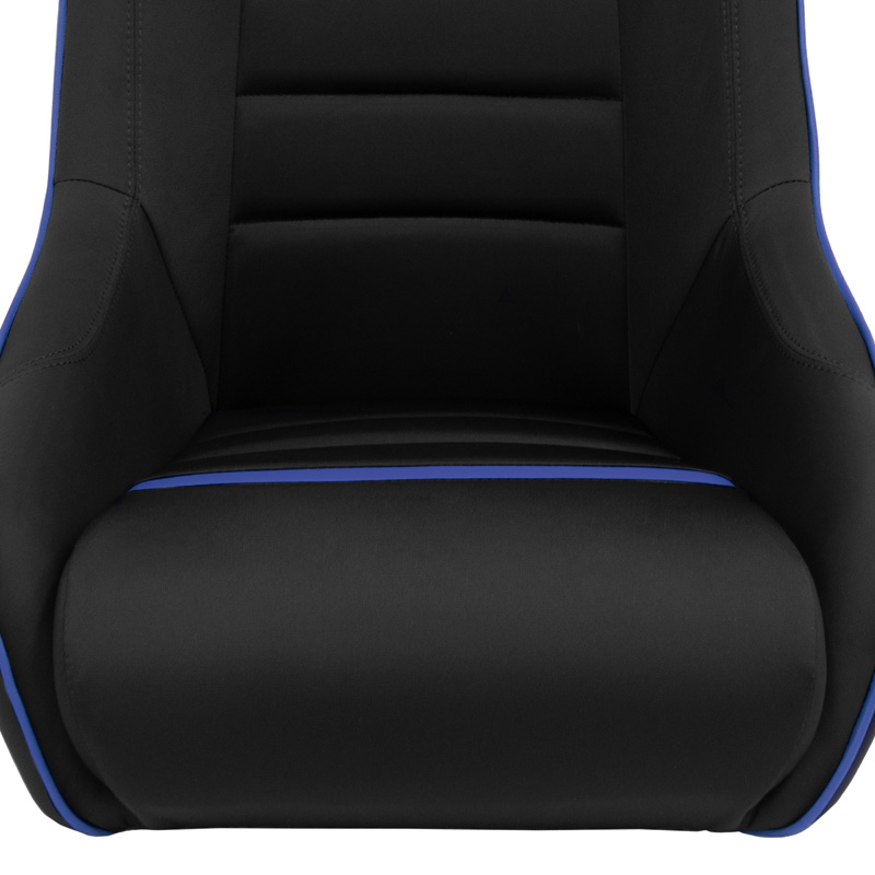 Sportstoel 'Classic RS' - Zwart/Blauw - Vaste rugleuning + Geïntegreerde hoofdsteun - incl. sledes