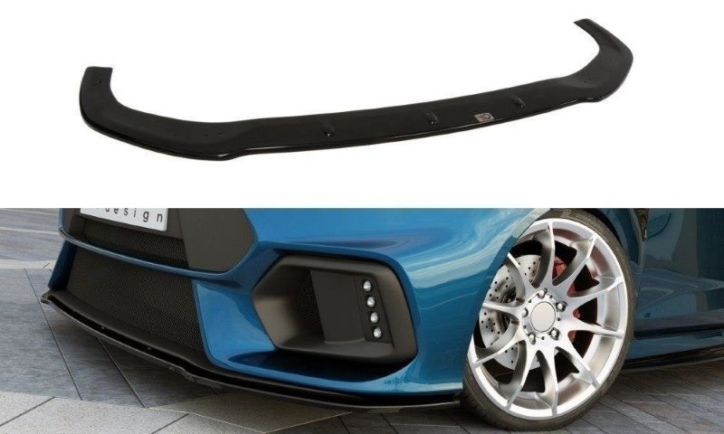 Voorspoiler (Focus RS Look Bumper) Ford Fiesta Mk7 FL  Glanzend Zwart